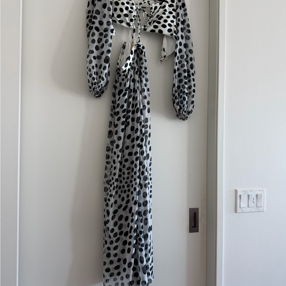 PatBO Black and White Polka Dot Dress